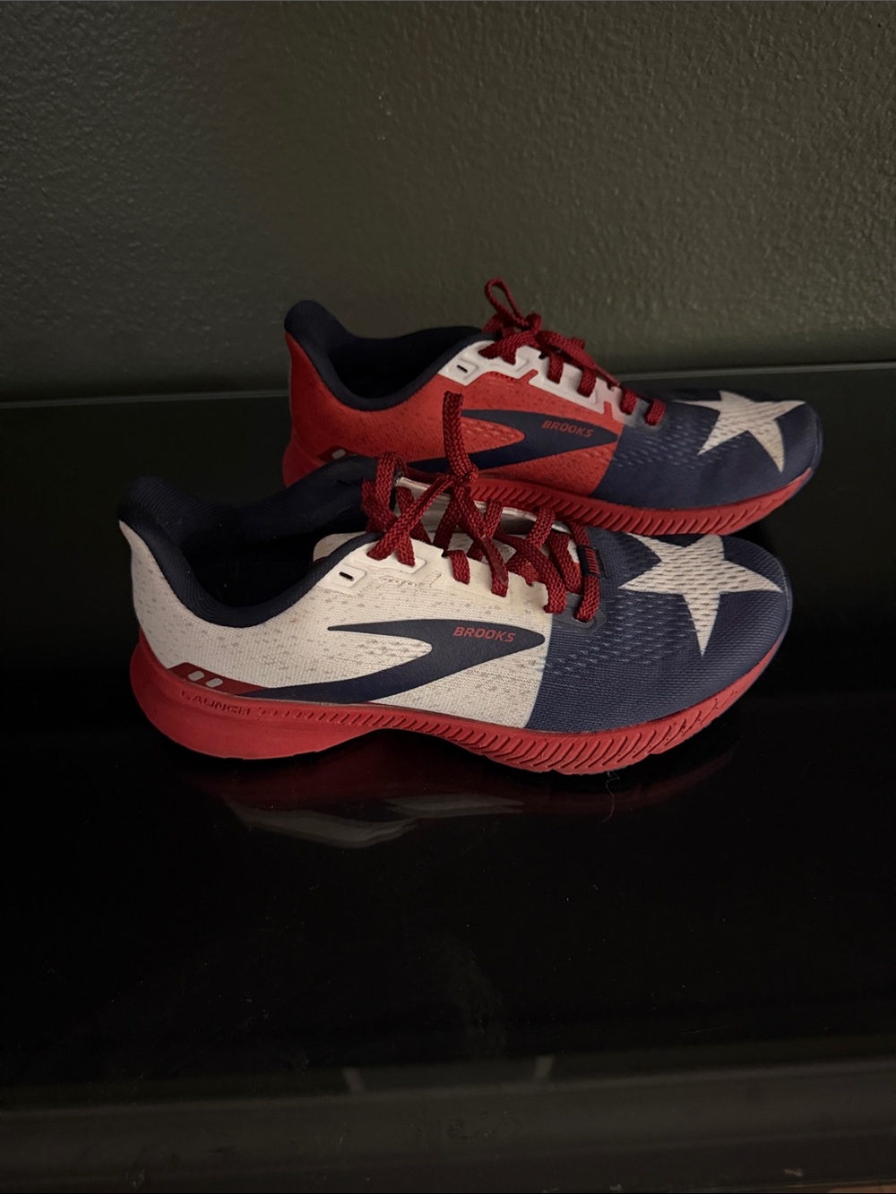 Brooks Kids Red White and Blue Star Accent Sneakers